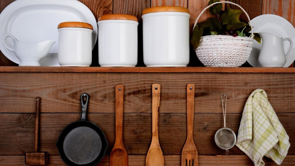 Rustic wood kitchen cabinets