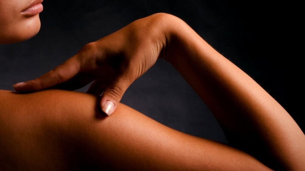 woman's tanned arm