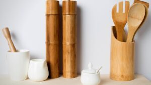 bamboo utensils in the kitchen