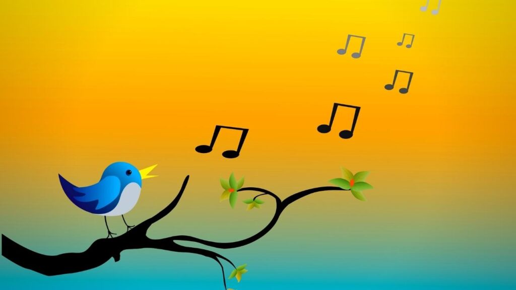 small bird singing on a branch