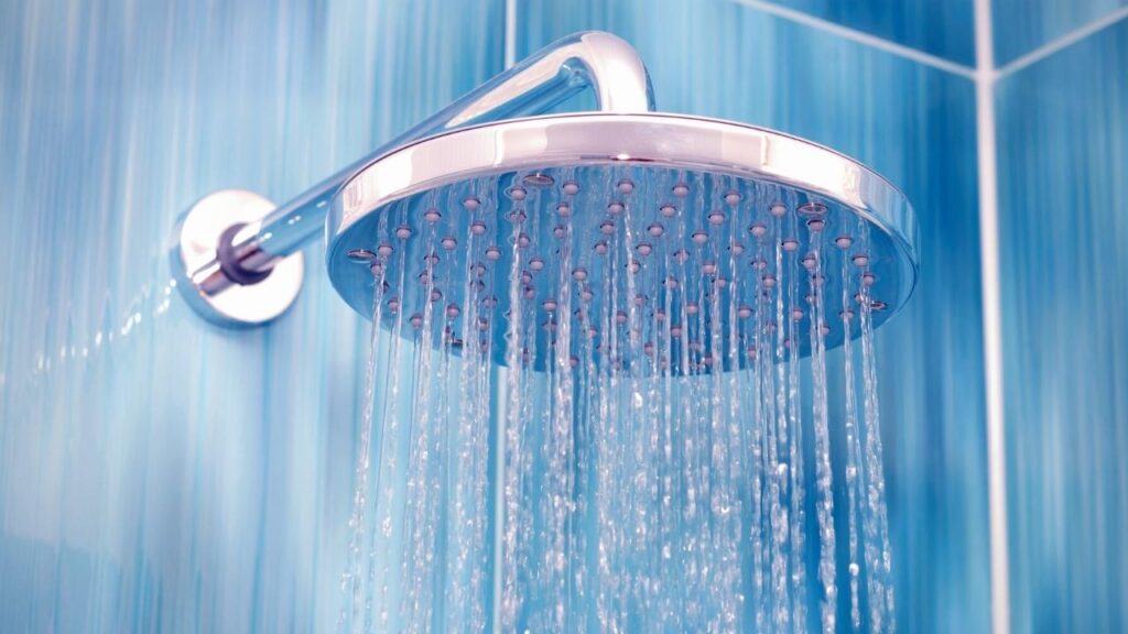 water coming from shower head