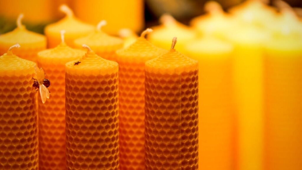 a collection of beeswax candles