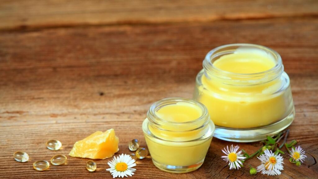 2 jars of yellow beeswax lip balm