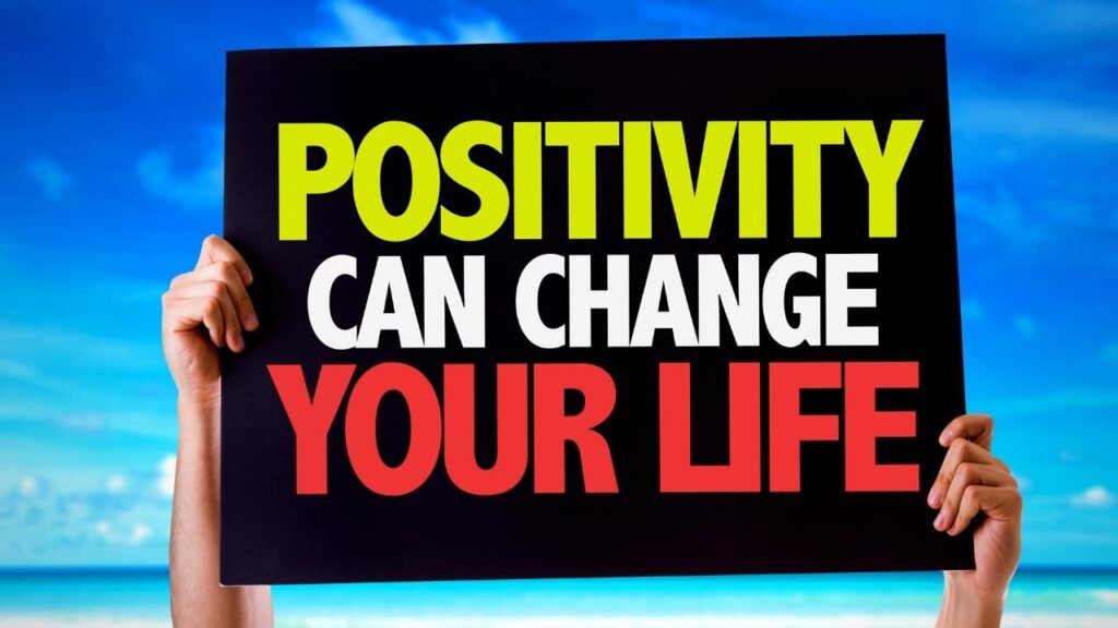 positivity concept and blue skies background