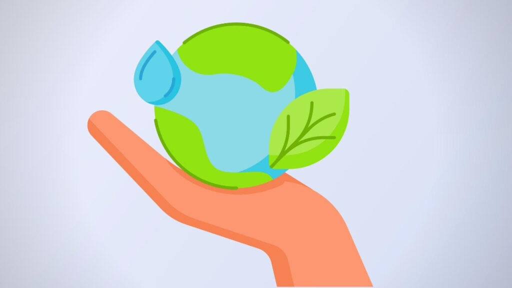 image of green planet in palm of hand