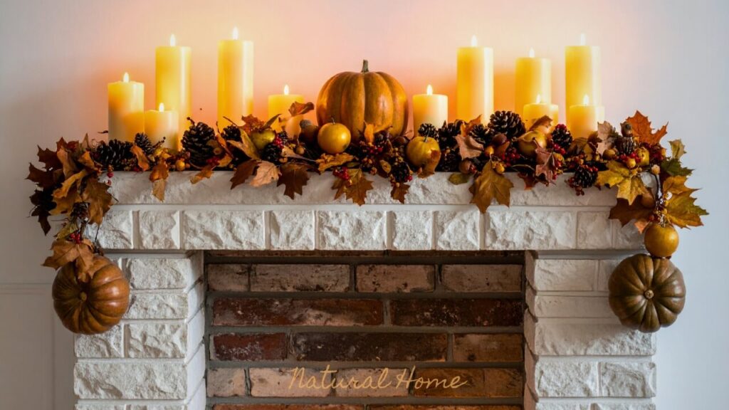 autumn fireplace decor ideas