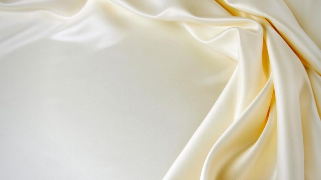 close up of off white silk material