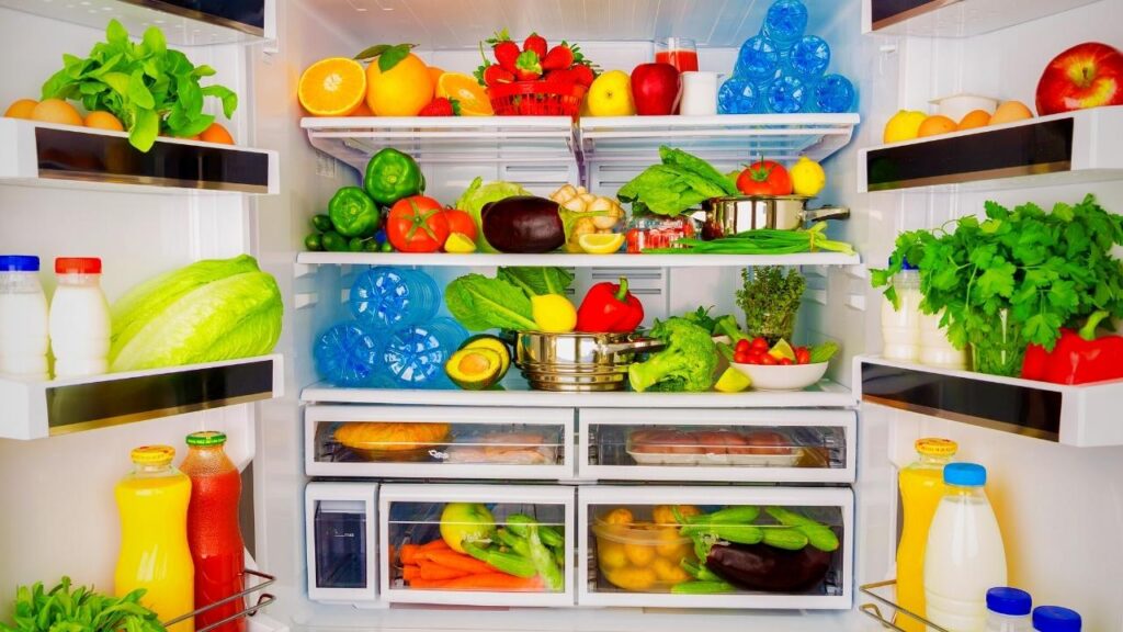 fridge full of healthy food