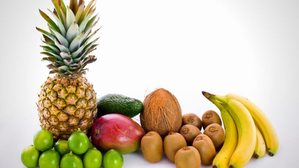 fresh fruit with white background