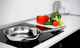 stainless steel pan on cooker